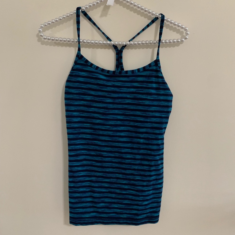 Lulu Lemon blue stripped tank top